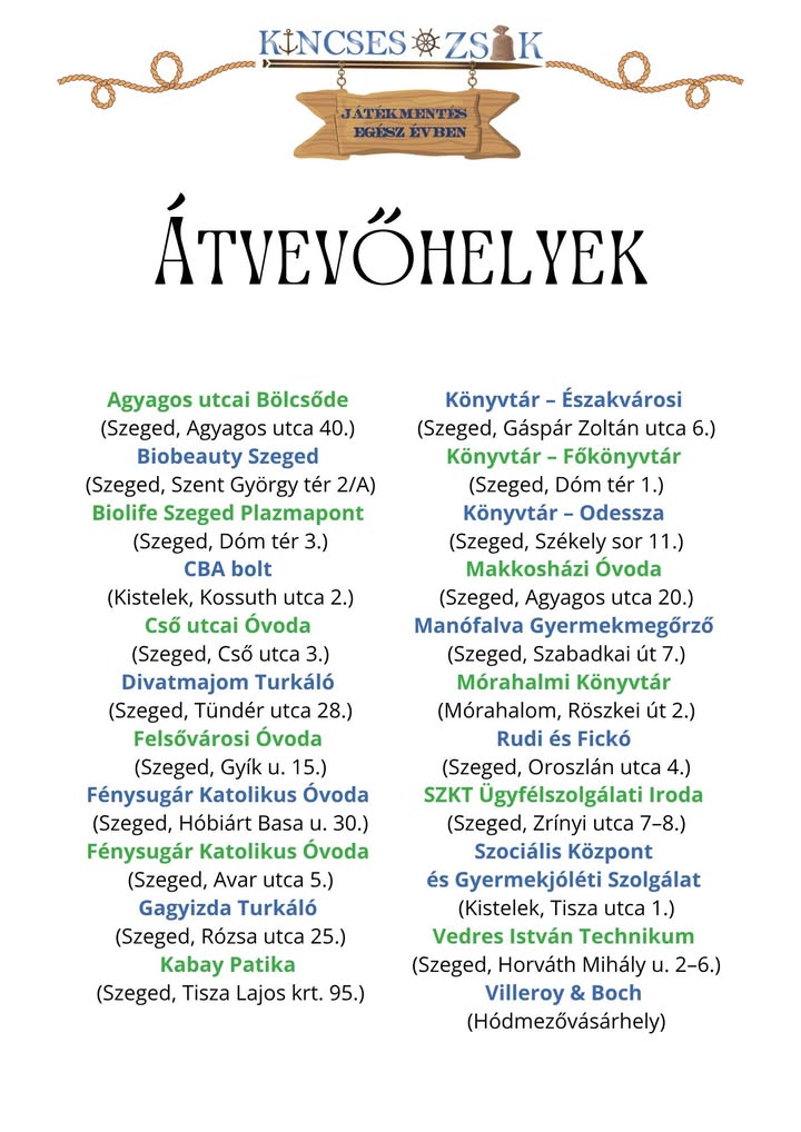 Kincses Zsák Játékmentő Akció